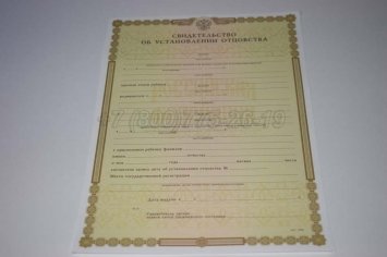Свидетельство об Установлении Отцовства 2018г в Брянске
